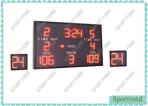 LED Wireless Basketball Scoreboard and 24 Sec Attack Clock