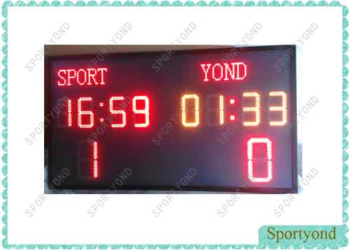 Digital Football Scoreboard Game Time and Local Time